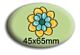 100 badges magnétiques ovales 65mm x 45 mm