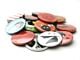 100 badges vierges 37mm avec épingle