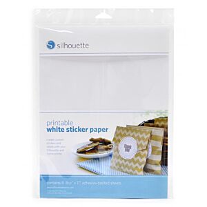 8 feuilles blanches adhésives imprimables