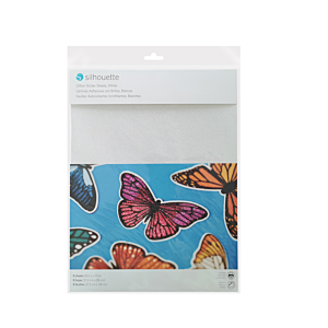 8 FEUILLES ADHESIVES IMPRIMABLES BLANC PAILLETE